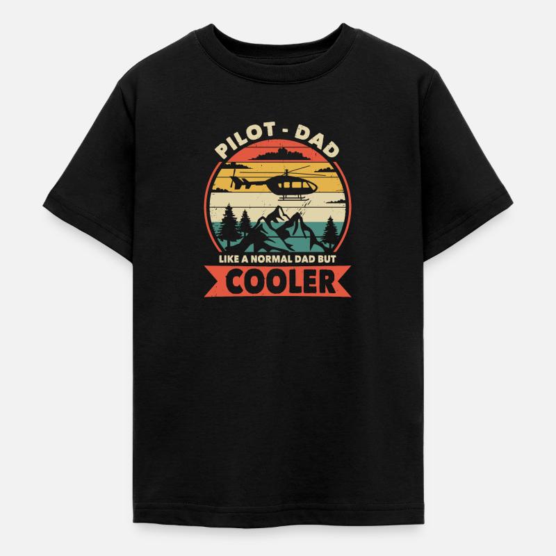 Pilote papa comme un papa normal mais plus cool - T-shirt Ado - noir