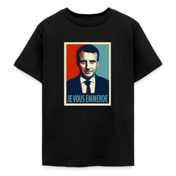 je vous emmerde - T-shirt Ado - noir - Devant - AI Model Teenager Male light (155cm)