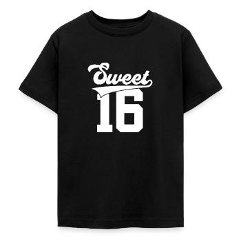 16TH BIRTHDAY SWEET 16 SWEET SIXTEEN - Teenage T-Shirt - black - Front - AI Model Teenager Male light (155cm)