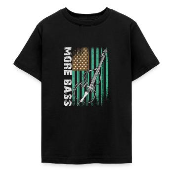 Plus de contrebasse basse avec drapeau américain - T-shirt Ado - noir - Devant - AI Model Teenager Male light (155cm)