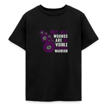 Utérus conscient Filoïde Guerrier Invisible - T-shirt Ado - noir - Devant - AI Model Teenager Male light (155cm)