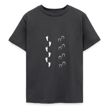 Cheval femmes fer à cheval cheval fille - T-shirt Ado - charbon - Devant - AI Model Teenager Male light (155cm)