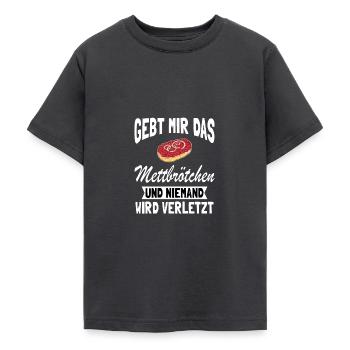 Mettbrötchen Mett Mettigel - Teenager T-Shirt - Dunkelgrau - Vorne - AI Model Teenager Male light (155cm)