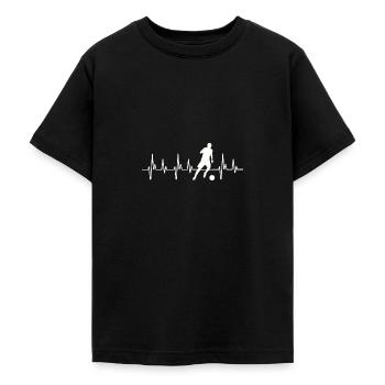 Fußball Herzschlag, Fußball, Fußballer, Fußball - Teenager T-Shirt - Schwarz - Vorne - AI Model Teenager Male light (155cm)