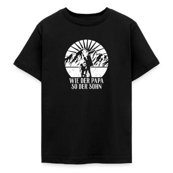 Wandern - Wie der Papa so der Sohn Partnerlook - Teenager T-Shirt - Schwarz - Vorne - AI Model Teenager Male light (155cm)