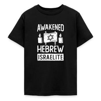Awakened Hebrew Israelite Israel Jewish Israeli - Teenage T-Shirt - black - Front - AI Model Teenager Male light (155cm)