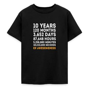 10. Geburtstag Mädchen junge, 10 Jahre altes Geburtstagsgeschenk - Teenager T-Shirt - Schwarz - Vorne - AI Model Teenager Male light (155cm)