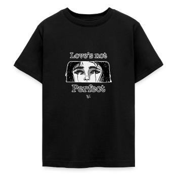 Love’s not perfect. - Teenage T-Shirt - black - Front - AI Model Teenager Male light (155cm)