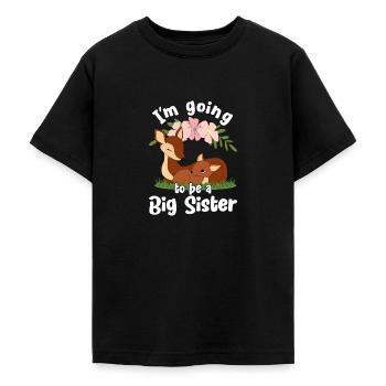 Going To Be A Big Sister Deer Promoted Big Sister - Teenager T-Shirt - Schwarz - Vorne - AI Model Teenager Male light (155cm)
