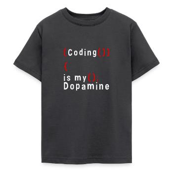 Funny Coding Is My Dopamine Coder - Teenage T-Shirt - dark grey - Front - AI Model Teenager Male light (155cm)