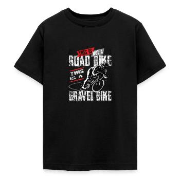 Ce n’est pas un vélo de route, c’est un vélo de gravier - T-shirt Ado - noir - Devant - AI Model Teenager Male light (155cm)