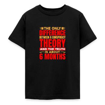 La seule différence entre une théorie du complot - T-shirt Ado - noir - Devant - AI Model Teenager Male light (155cm)