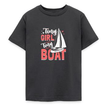 Kleines Mädchen Kleines Boot Segelschule Ostsee - Teenager T-Shirt - Dunkelgrau - Vorne - AI Model Teenager Male light (155cm)