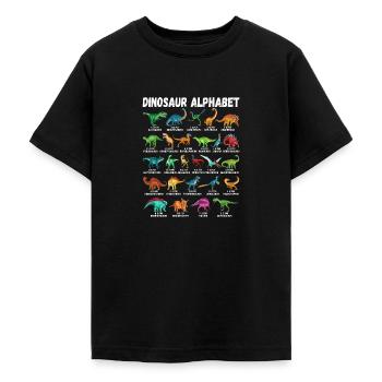 Mein Dinosaurier Alphabet Kinder Arten Dino A-Z - Teenager T-Shirt - Schwarz - Vorne - AI Model Teenager Male light (155cm)
