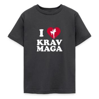 Krav Maga Apparel Israeli Self - Teenage T-Shirt - dark grey - Front - AI Model Teenager Male light (155cm)