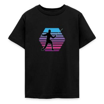Fencing Fencing Sport Fencing - Teenage T-Shirt - black - Front - AI Model Teenager Male light (155cm)