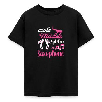 Saxophon. - Teenager T-Shirt - Schwarz - Vorne - AI Model Teenager Male light (155cm)