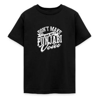 Sikh Indian Sikhism Punjabi Alphabet Writing - Teenage T-Shirt - black - Front - AI Model Teenager Male light (155cm)