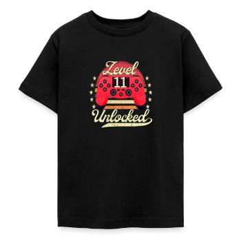 Level 11 Unlocked Teenager Video Gamer 11. - Teenager T-Shirt - Schwarz - Vorne - AI Model Teenager Male light (155cm)