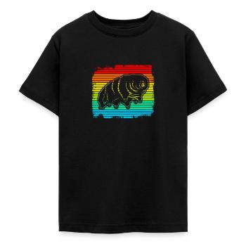 Tardigrade Retro Wasserbär Bärtierchen - Teenager T-Shirt - Schwarz - Vorne - AI Model Teenager Male light (155cm)