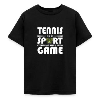 Le tennis est un sport Tout le reste n’est qu’un jeu - T-shirt Ado - noir - Devant - AI Model Teenager Male light (155cm)