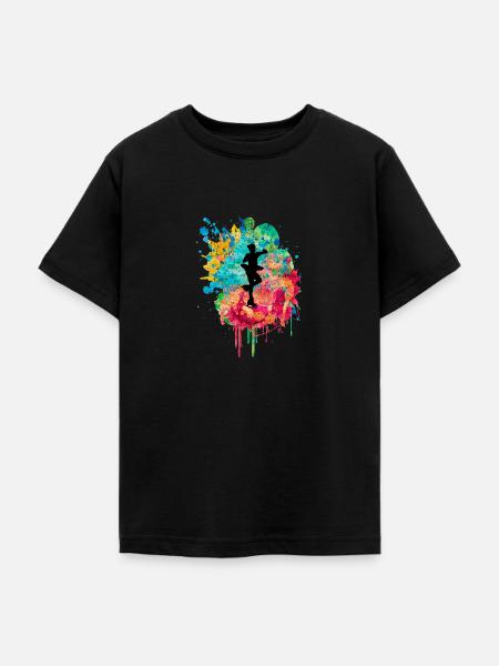 Eiskunstlauf PopArt - Teenager T-Shirt - Schwarz