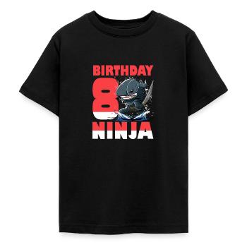 Shark Ninja I'm 8 - Polnische Action unter Wasser - Teenager T-Shirt - Schwarz - Vorne - AI Model Teenager Male light (155cm)