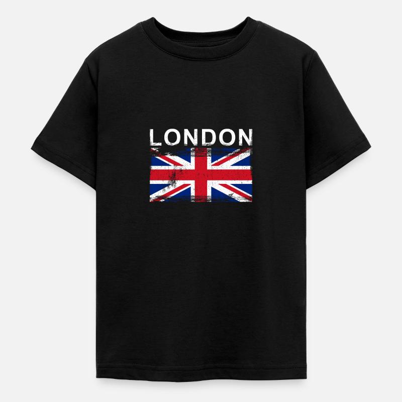 Angleterre Londres City Flag - T-shirt Ado - noir