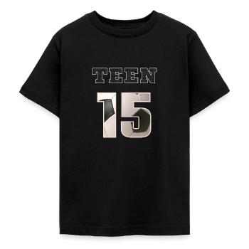 Fussball TEEN 15 Soccer - Teenager T-Shirt - Schwarz - Vorne - AI Model Teenager Male light (155cm)