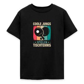 Coole Jungs spielen Tischtennis - Teenager T-Shirt - Schwarz - Vorne - AI Model Teenager Male light (155cm)
