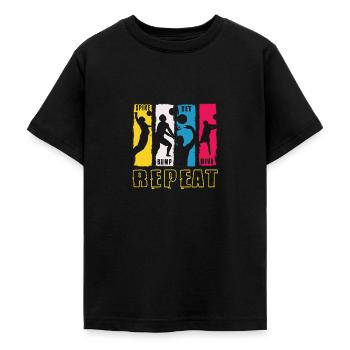 Spike Bump Set Dive Repeat Volleyball Design cadeau - T-shirt Ado - noir - Devant - AI Model Teenager Male light (155cm)
