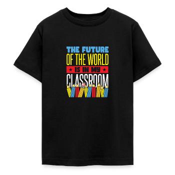 School Quote Teacher Back To School - Teenage T-Shirt - black - Front - AI Model Teenager Male light (155cm)