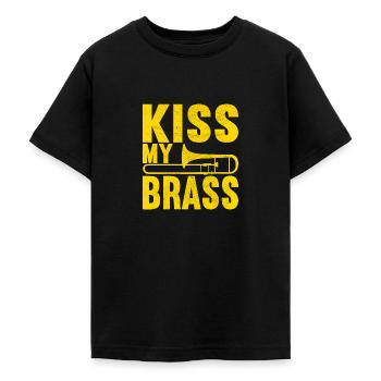Posaune Trombone - T-shirt Ado - noir - Devant - AI Model Teenager Male light (155cm)