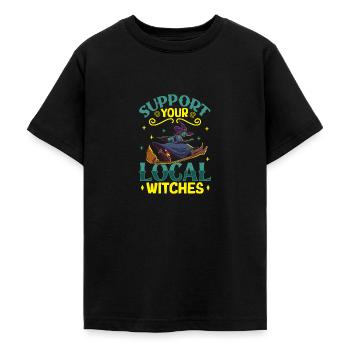 Hexe Okkult Gothic Dunkel Satanisch Unheilige - Teenager T-Shirt - Schwarz - Vorne - AI Model Teenager Male light (155cm)