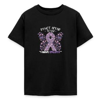 I Have Epilepsy - Teenage T-Shirt - black - Front - AI Model Teenager Male light (155cm)