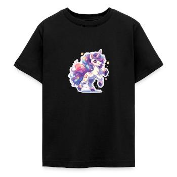 Süßes Einhorn Unicorns Einhörner - Teenager T-Shirt - Schwarz - Vorne - AI Model Teenager Male light (155cm)