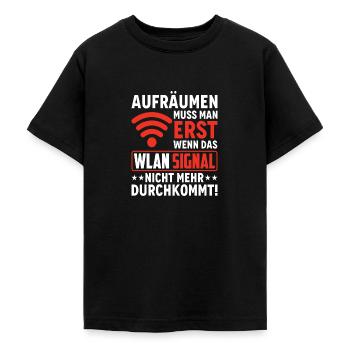 Wlan Wlan Signal Internet Wlan Sprüche - Teenager T-Shirt - Schwarz - Vorne - AI Model Teenager Male light (155cm)