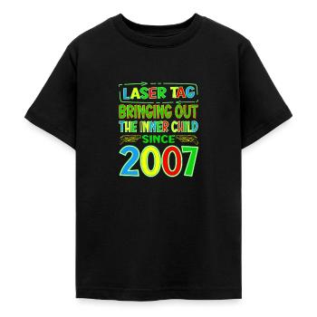 Laser Tag Bringing Out The Inner Child Years Old - Teenage T-Shirt - black - Front - AI Model Teenager Male light (155cm)
