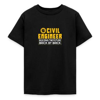 Civil Engineer student Civil Engineering - Teenage T-Shirt - black - Front - AI Model Teenager Male light (155cm)