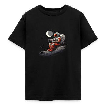Astronaut auf dem Mond - Teenager T-Shirt - Schwarz - Vorne - AI Model Teenager Male light (155cm)