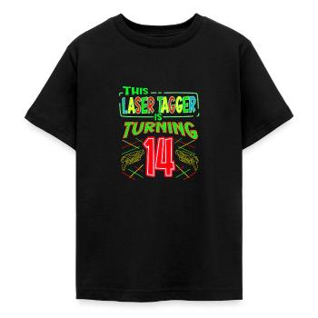 This Laser Tagger Is Turning 14 Years Old Laser - Teenager T-Shirt - Schwarz - Vorne - AI Model Teenager Male light (155cm)