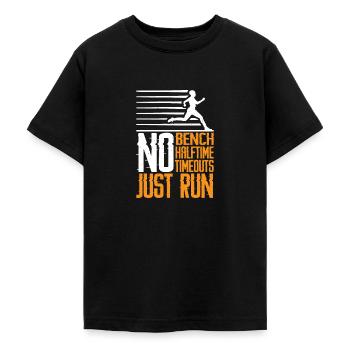 Pas de banc, pas de mi-temps, pas de temps mort, juste 3 points d’arrêt - T-shirt Ado - noir - Devant - AI Model Teenager Male light (155cm)