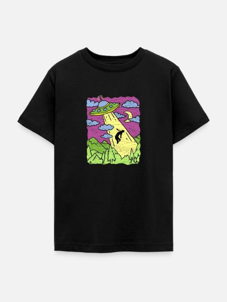 Alien Abduction Ufo - Teenager T-Shirt - Schwarz