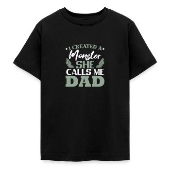 Father's Day Daughter Dad - Teenage T-Shirt - black - Front - AI Model Teenager Male light (155cm)