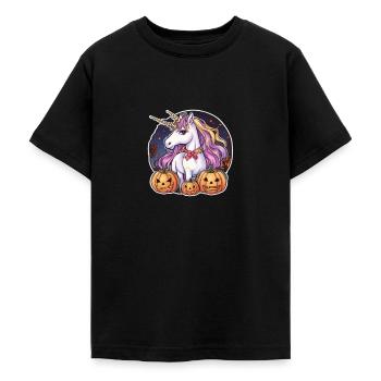 Einhorn Halloween Einhörner Unicorn Helloween - Teenager T-Shirt - Schwarz - Vorne - AI Model Teenager Male light (155cm)