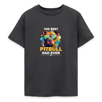 Pittie Dog Breed Pet - Le meilleur père pitbull de tous les temps - T-shirt Ado - charbon - Devant - AI Model Teenager Male light (155cm)