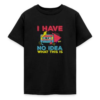 Je n’ai aucune idée de ce que c’est cassette - T-shirt Ado - noir - Devant - AI Model Teenager Male light (155cm)
