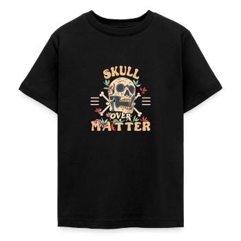 Skull Skull Skulls Skull Saying - Teenage T-Shirt - black - Front - AI Model Teenager Male light (155cm)