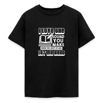 Book Book Let Me Read - Teenage T-Shirt - black - Front - AI Model Teenager Male light (155cm)