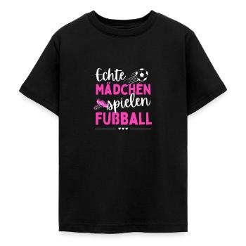 Fußball Echte Mädchen spielen Fußball Fußballerin - Teenager T-Shirt - Schwarz - Vorne - AI Model Teenager Male light (155cm)